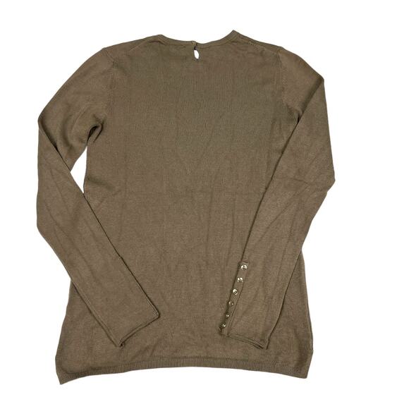 Zara Knit‎ Sweater Brown Long Sleeve Pullover Keyhole Button Detail Women's M - Picture 11 of 11